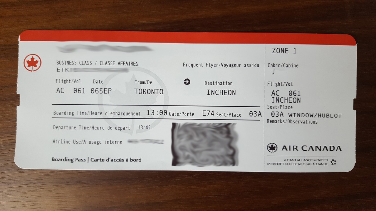 Review of Air Canada flight from Toronto to Seoul in Business