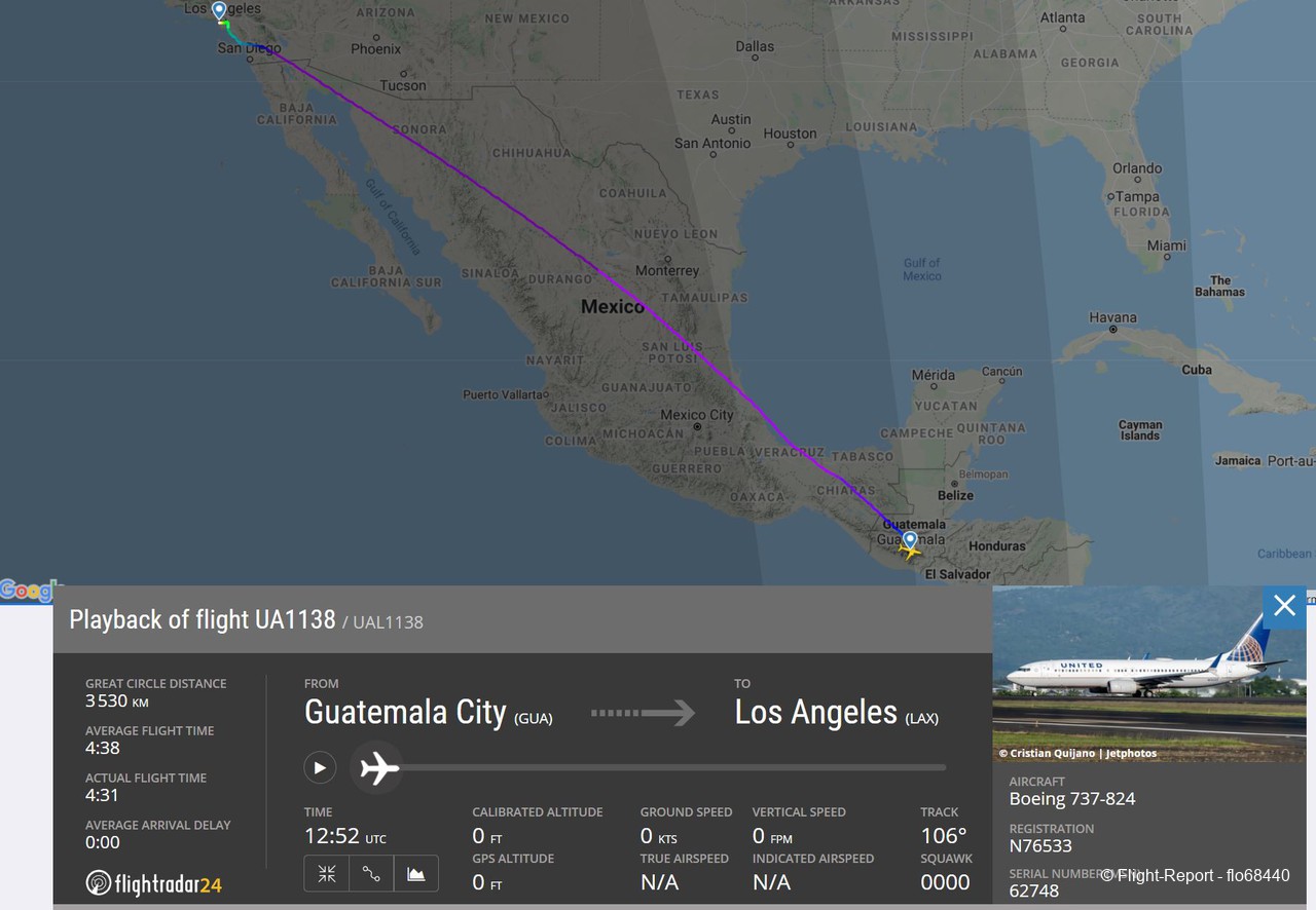 photo parcours-guatemala-los-angeles-flight-ua1138