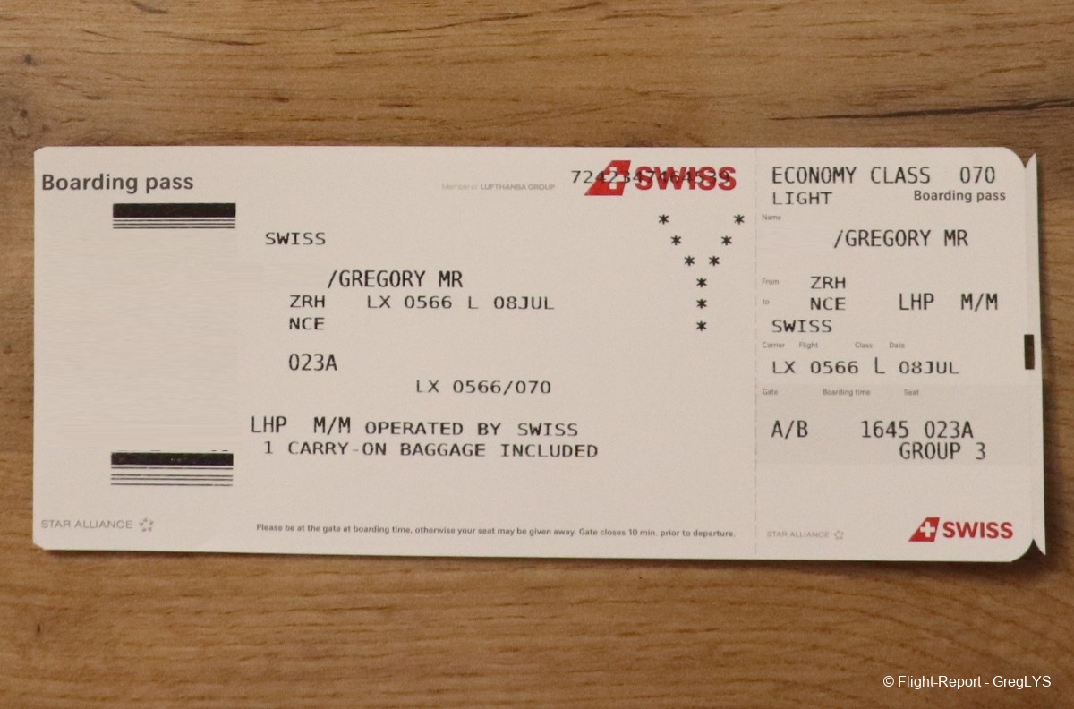 SWISS Zurich → Nice