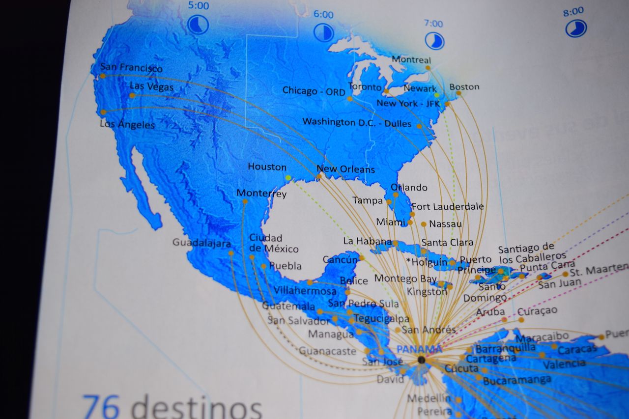 Copa Airlines route map