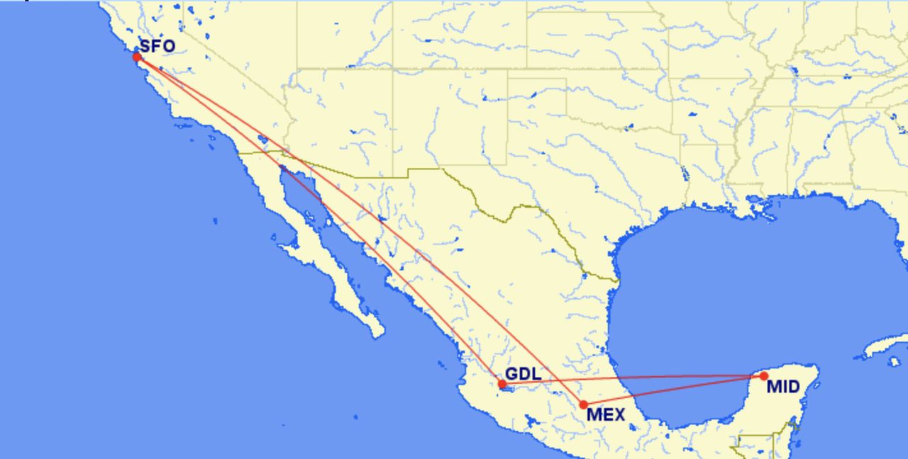 Review of AeroMexico flight from Guadalajara Mexico City in Economy