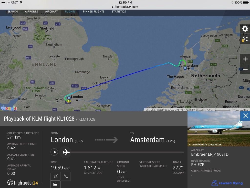 Review of KLM flight from London to Amsterdam in Business