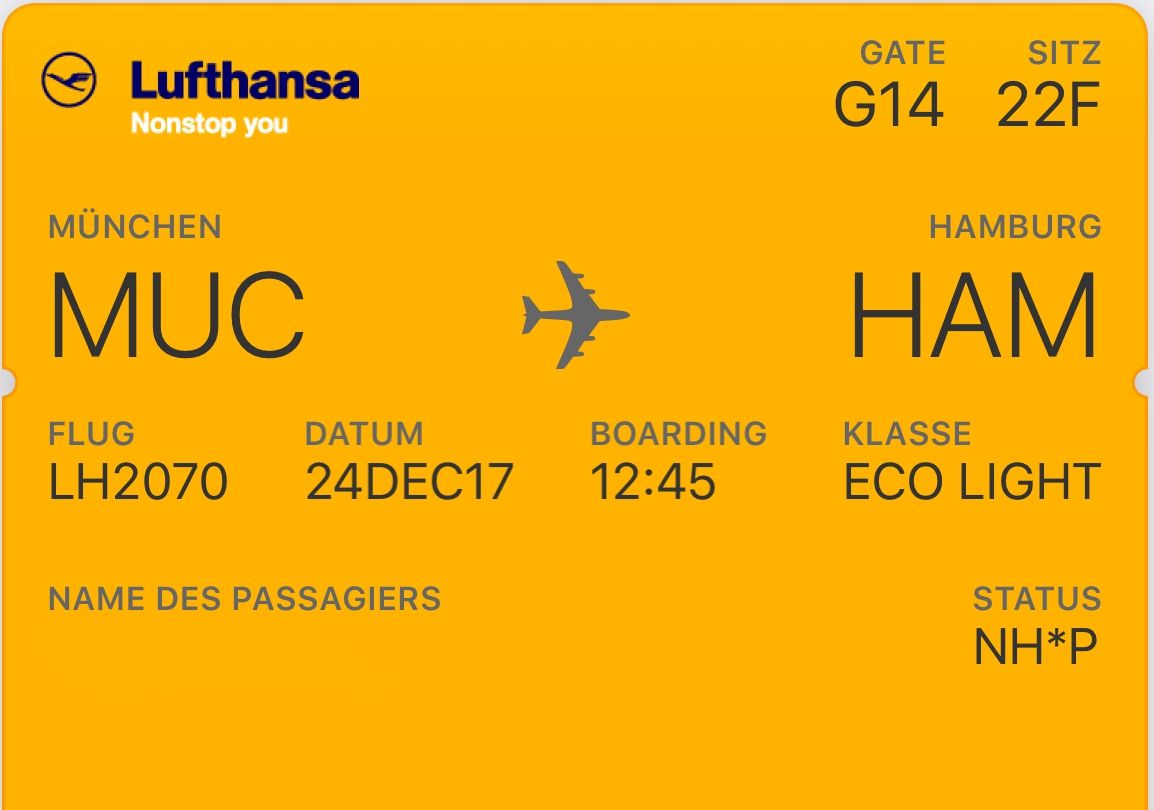 Review of Lufthansa flight Munich Hamburg in Economy