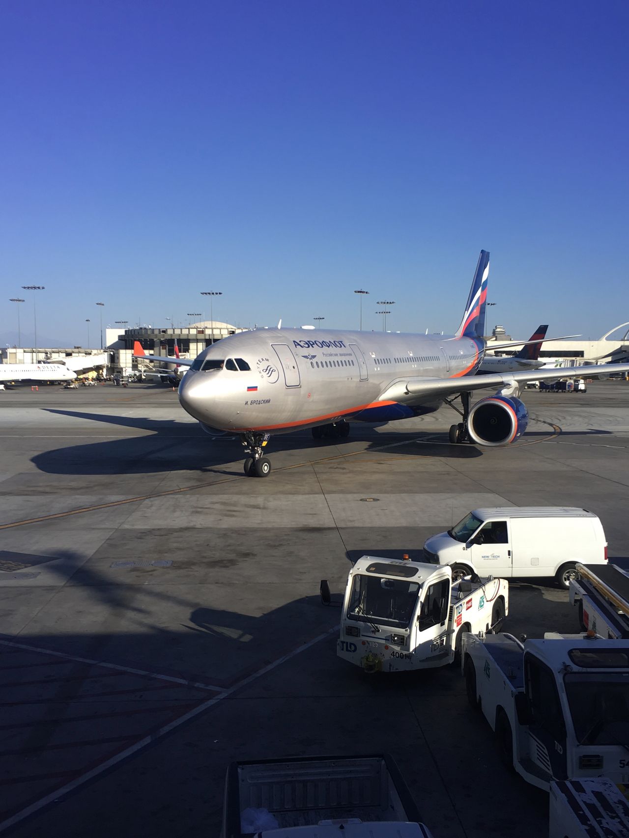 Review of Aeroflot flight from Los Angeles to Moscow in Economy