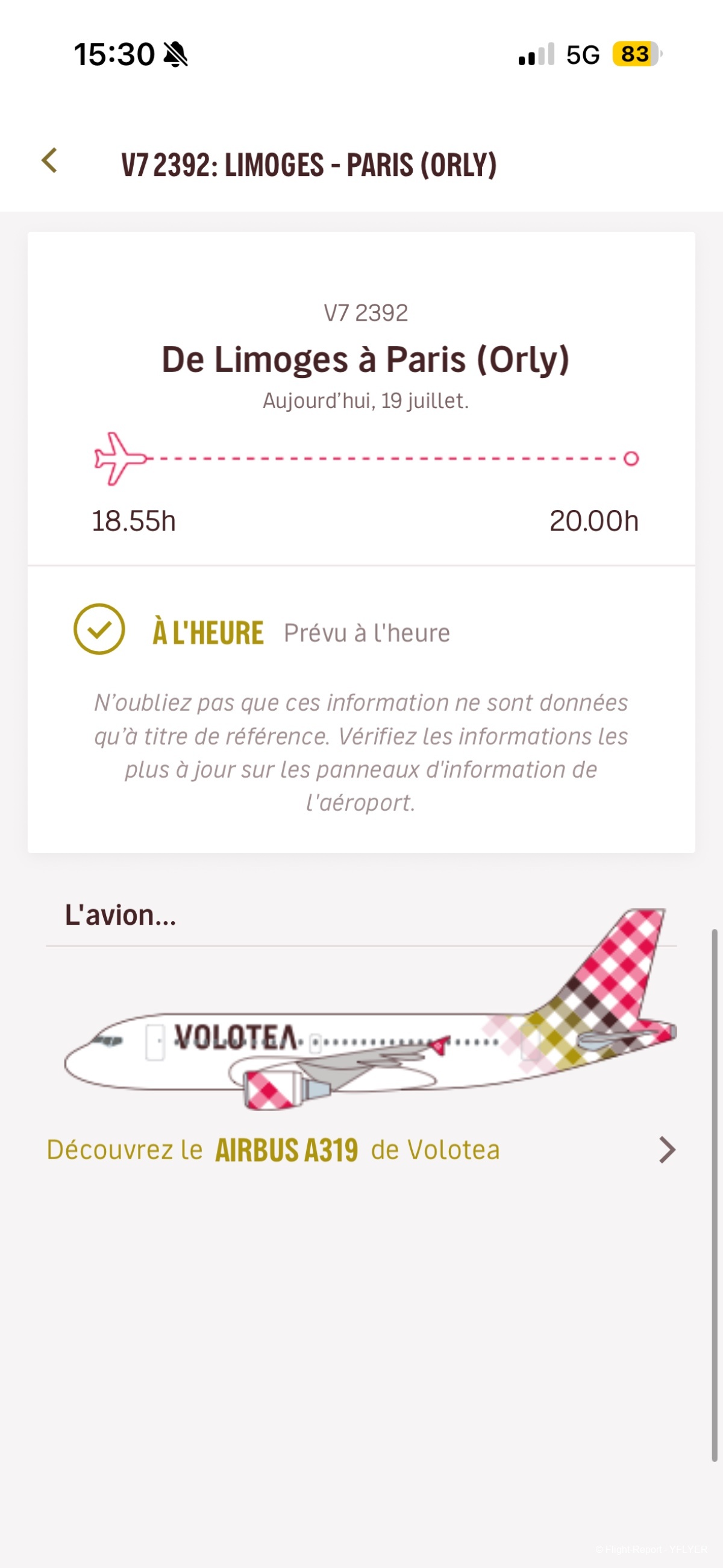 Volotea Limoges → Paris