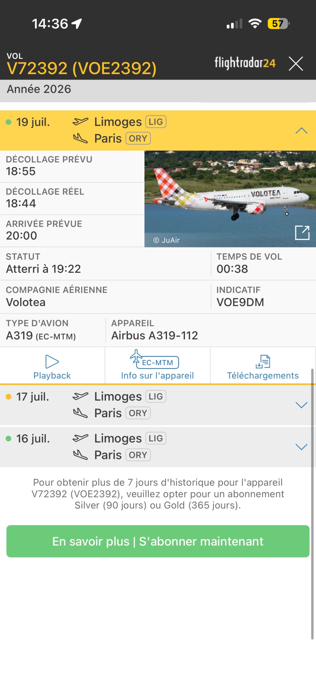 Volotea Limoges → Paris