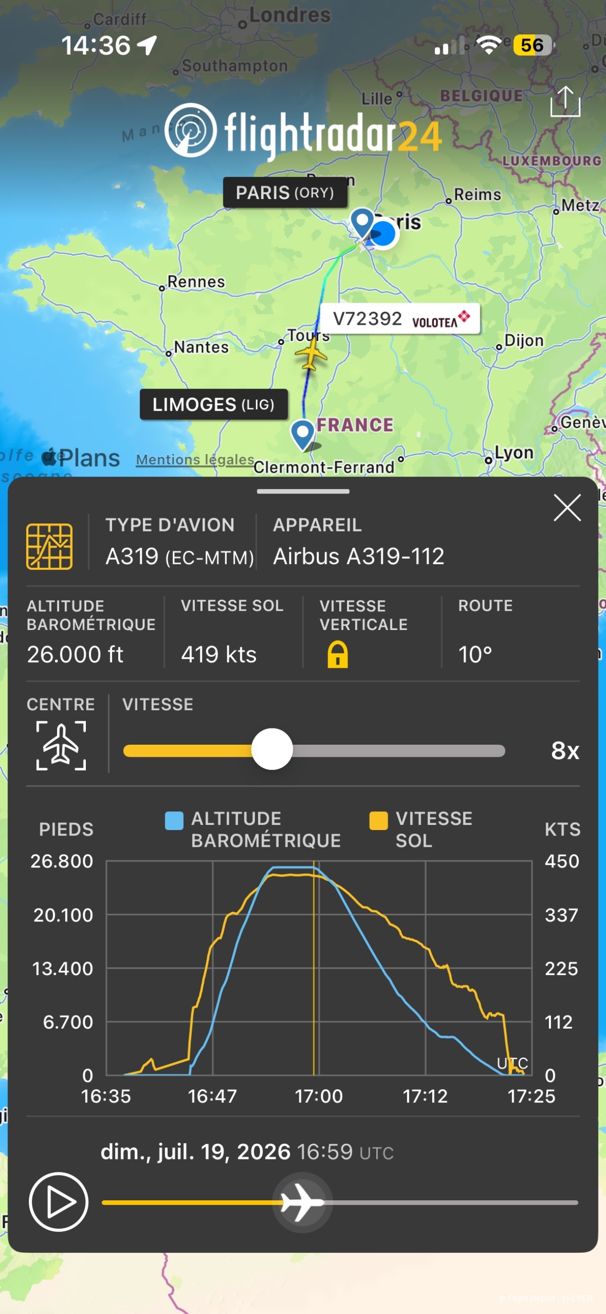 Volotea Limoges → Paris