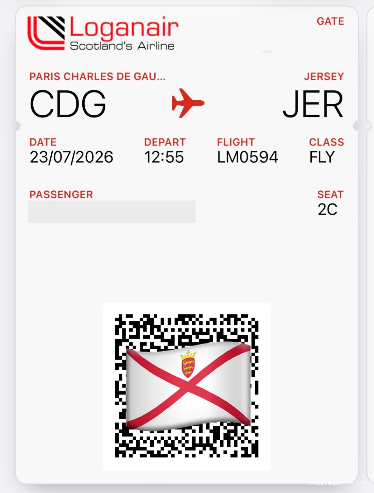 Loganair Paris → Jersey