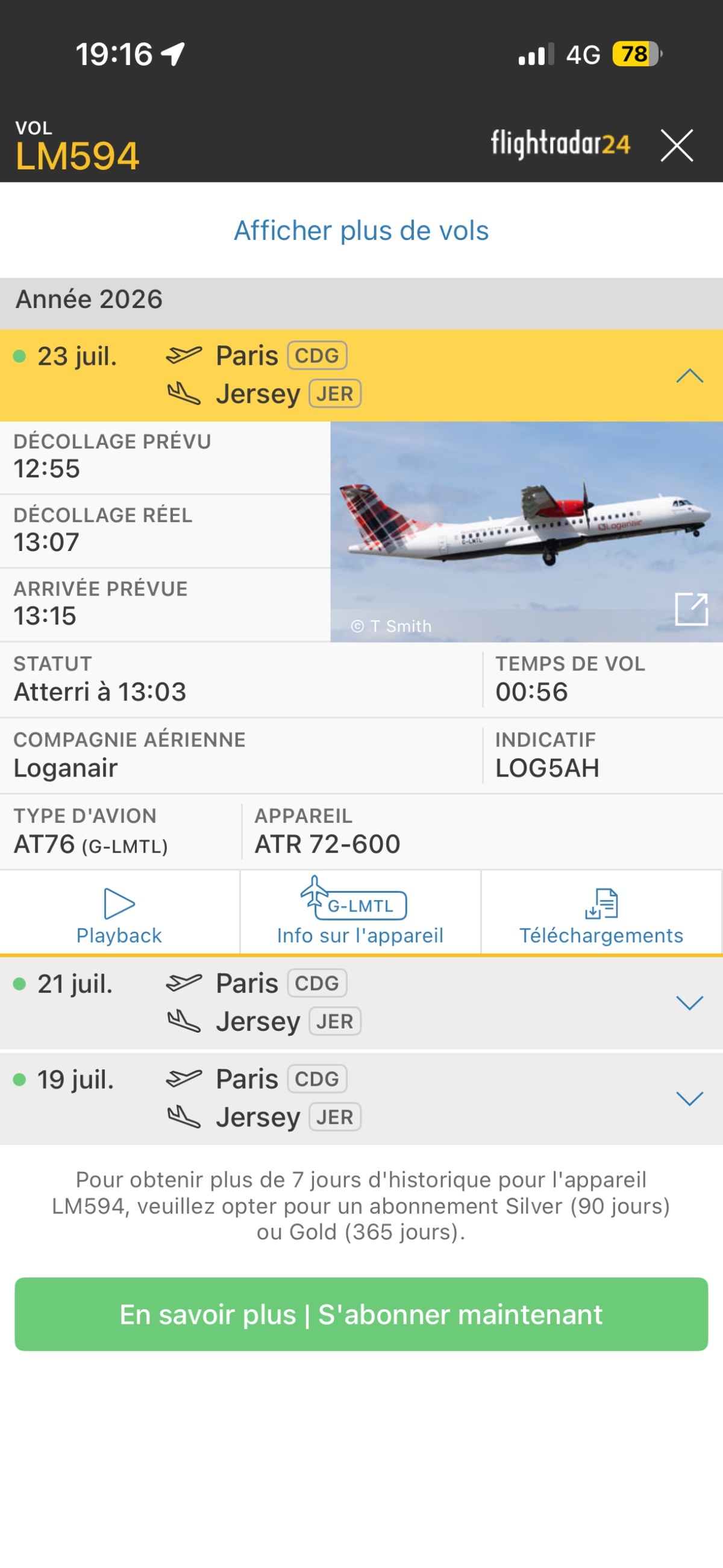 Loganair Paris → Jersey