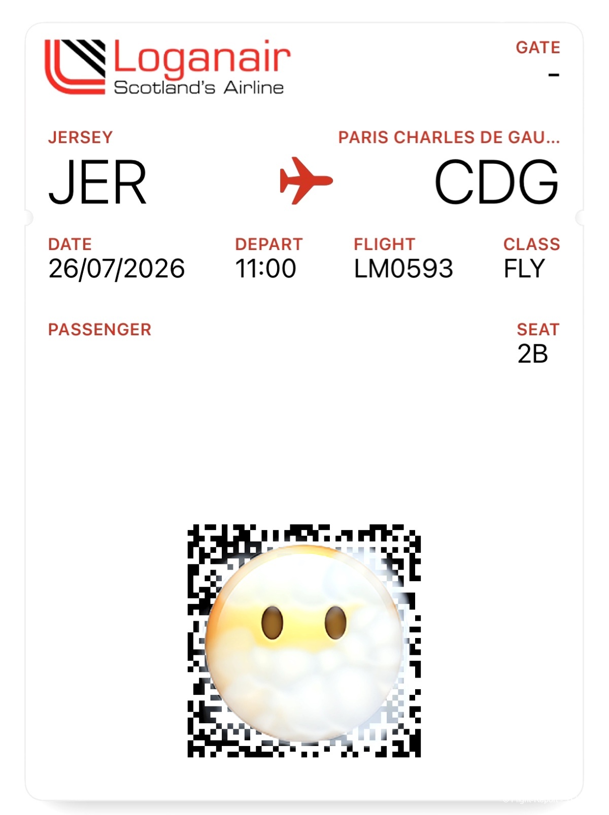 Loganair Jersey → Paris