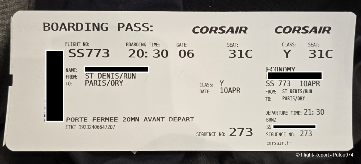 Corsair St Denis → Paris