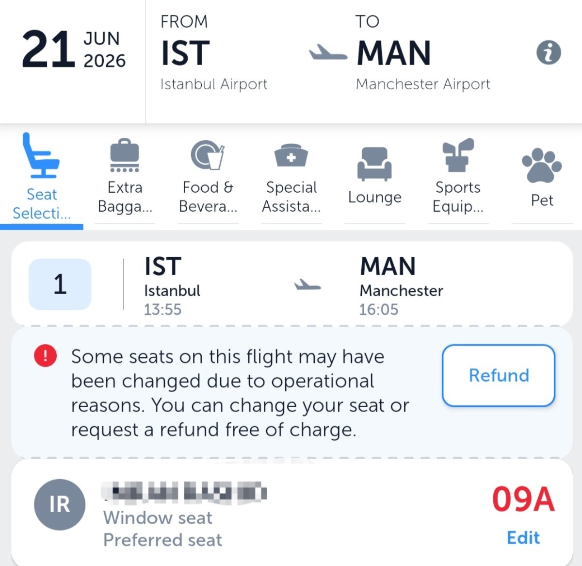 Turkish Airlines Istanbul → Manchester