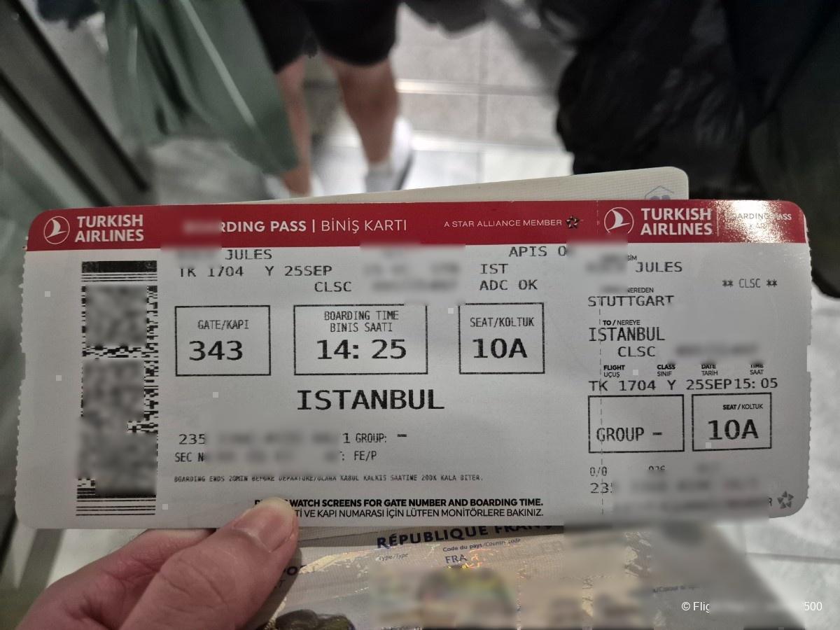 Turkish Airlines Stuttgart → Istanbul