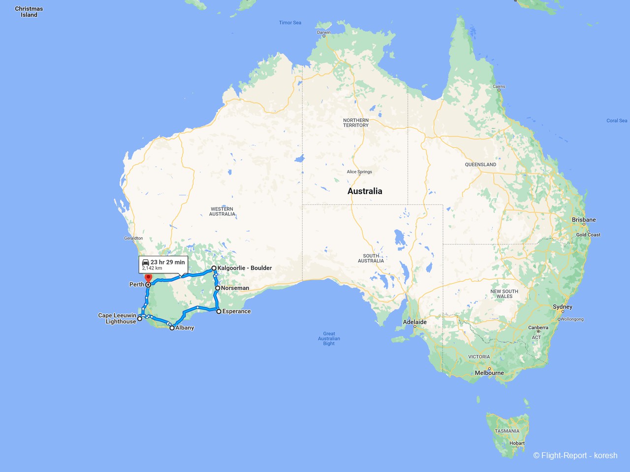 Review Of QantasLink Flight From Perth To Darwin In Economy   Screenshot 2023 02 02 At 01 18 36 Google Maps 