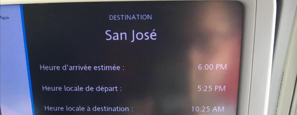 Avis du vol Air France Paris → San José en Economique