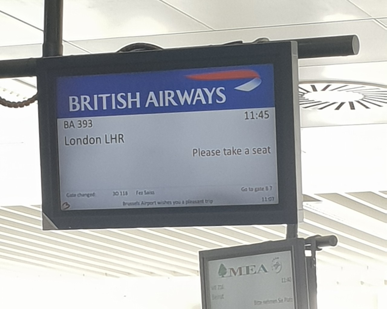 Review of British Airways flight from Brussels to London in Business